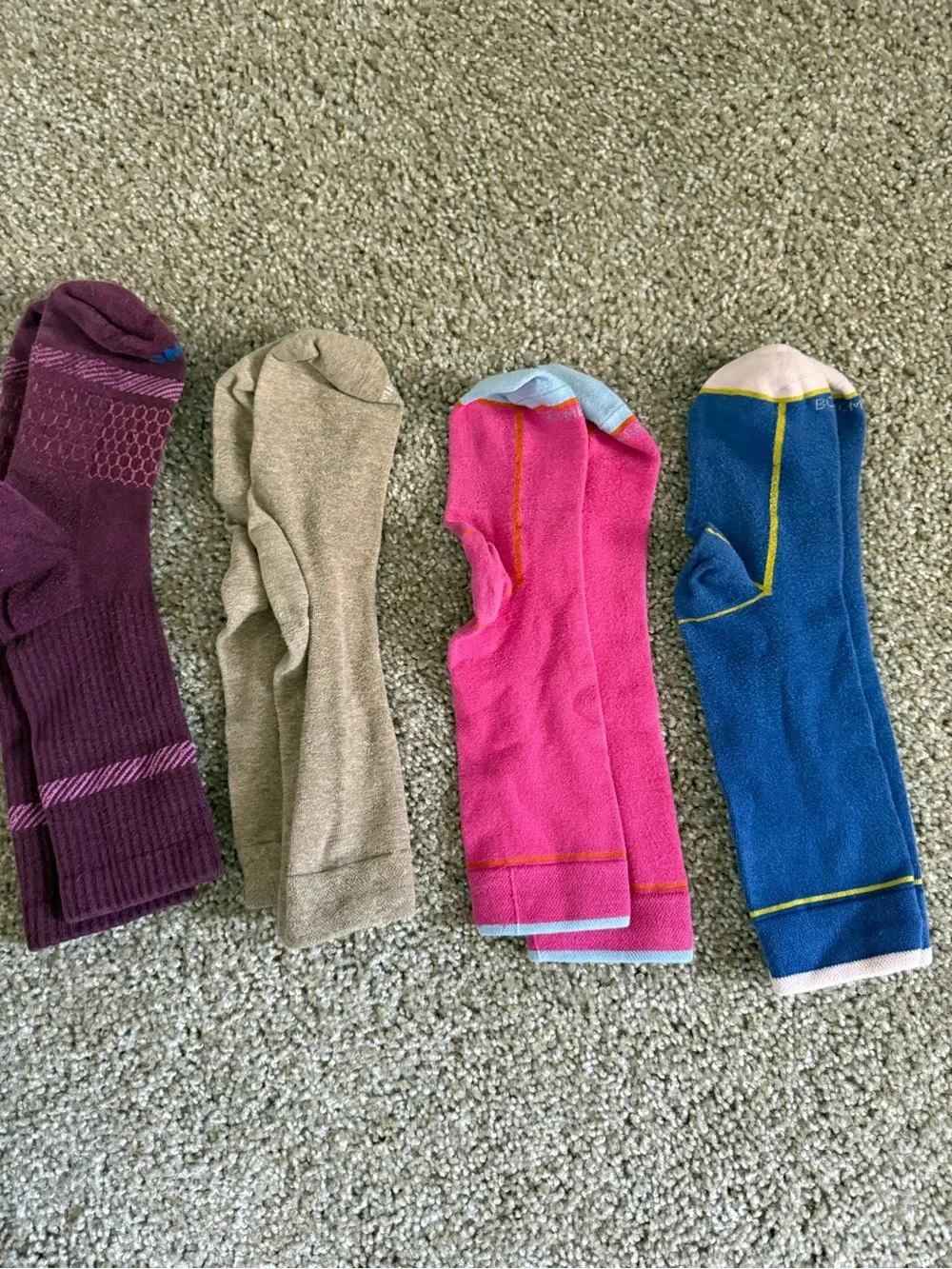Women’s Assorted Bombas Crew Socks Pack - Blue, Pink, Tan, Burgundy, Patterned